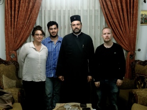 Fader Gabriel Nadaff tog emot mig i sitt residens i Nasaret